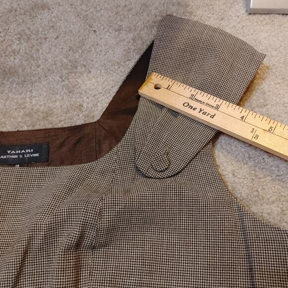 Tahari Arthur S. Levine Y2K Career SIze 16 Brown White Professional Career Dress - Picture 5 of 11